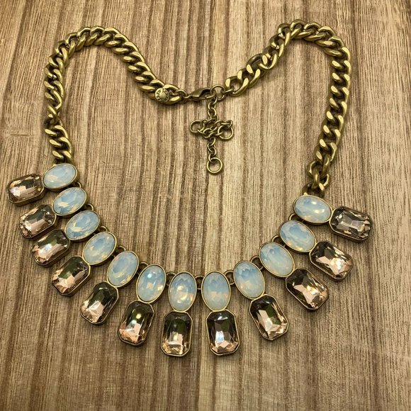J. Crew Jewelry - J. CREW Opalescent Blush Pink Crystal Statement Necklace